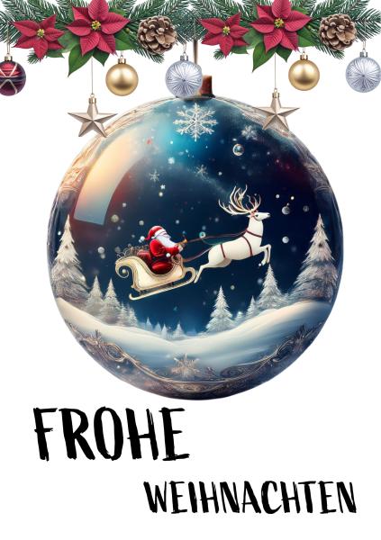 digitale Karte HOHOHO Weihnachtschlittenkarte Adobe Express